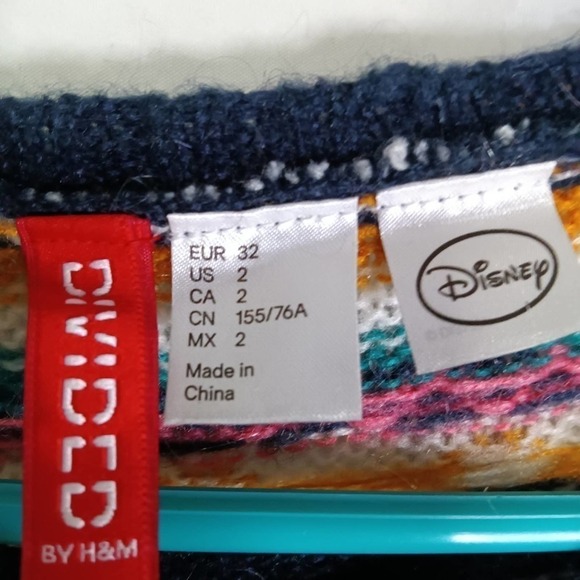 H&M Divided Disney Mickey Mouse Striped Mohair Sweater XS - Picture 3 of 8